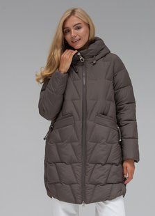 Жіноча зимова куртка пальто Viva Wear модель 518 з капюшоном тепла подовжена куртка, Капучино, 46