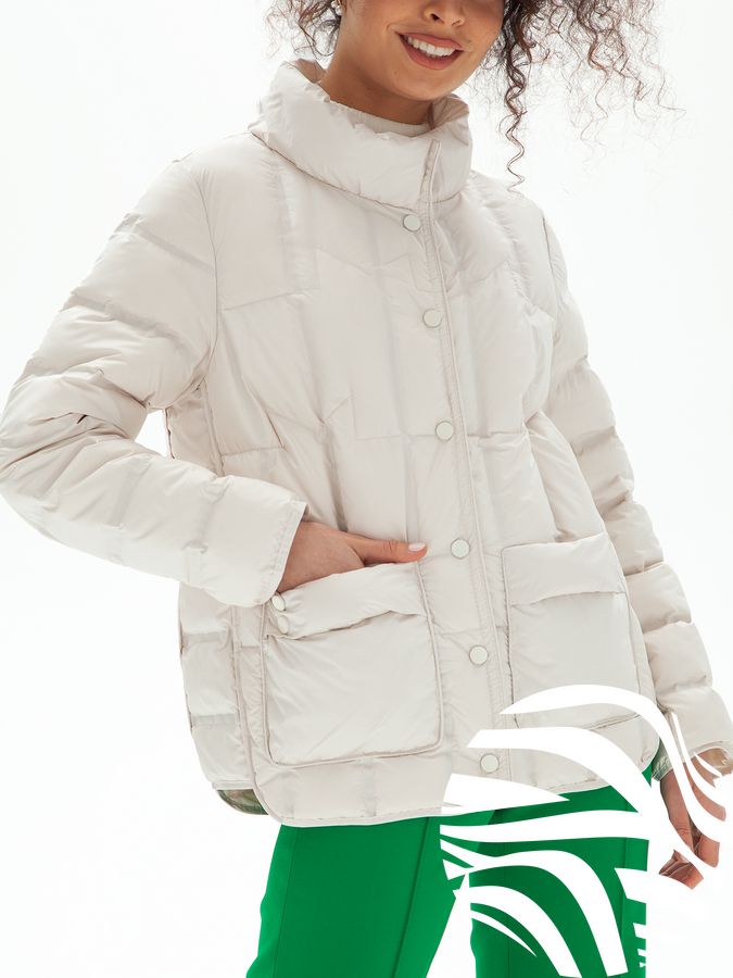 Ультралегка пухова куртка Viva-Wear модель 555, Молочний, M