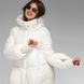 Жіночий зимовий пуховик Viva Wear 3575 &mdash; коротка куртка з капюшоном, біопух DuPont Sorona, до &ndash;25&deg;C, Молочний, XS