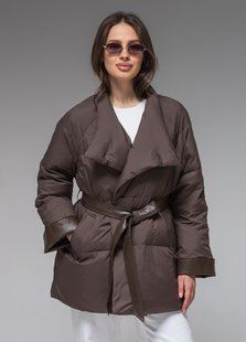 Демісезонна жіноча куртка ультралегка весна-осінь Viva Wear модель 99862, Шоколадний, M-L