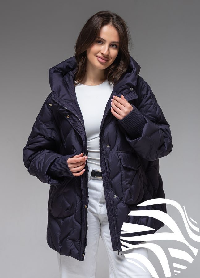 Демісезонна жіноча куртка ультралегка весна-осінь Viva Wear модель 6578, Синій, 5XL