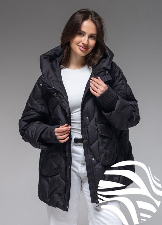 Демісезонна жіноча куртка ультралегка весна-осінь Viva Wear модель 6578, Чорний, 4XL