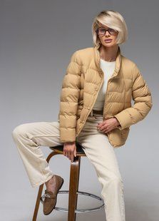 Демісезонна жіноча куртка ультралегка весна-осінь Viva Wear модель 6081, Бежевий, M