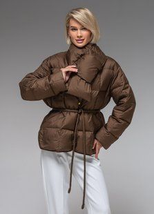 Демісезонна жіноча куртка ультралегка весна-осінь Viva Wear модель 283, Коричневий, XL