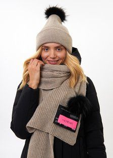 Комплект шапка та шарф Yimosis, Мокко, One Size
