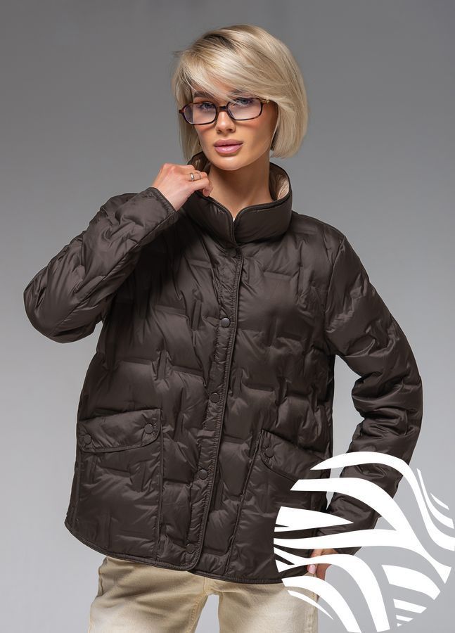 Демісезонна жіноча куртка ультралегка весна-осінь Viva Wear модель 88102, Шоколадний, M
