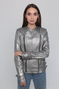 Куртка з металізованої шкіри Viva-Valentini модель 01000, Металік, S