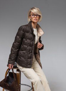 Демісезонна жіноча куртка ультралегка весна-осінь Viva Wear модель 88102, Шоколадний, 2XL