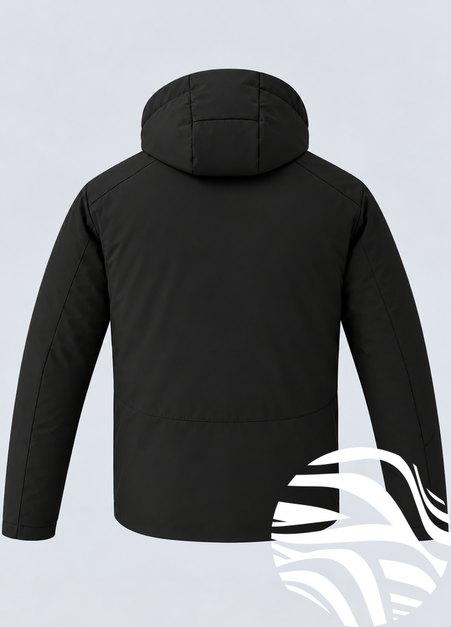 Чоловіча зимова куртка BLACK VINYL 26-2801 з капюшоном &mdash; утеплена куртка на біопуху, стиль Casual, Чорний, 46