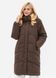 Жіноче зимове пуховик-пальто з капюшоном Viva Wear 3259 | Тепла довга куртка на біопуху DuPont Sorona до -25&deg;C, Шоколад, L