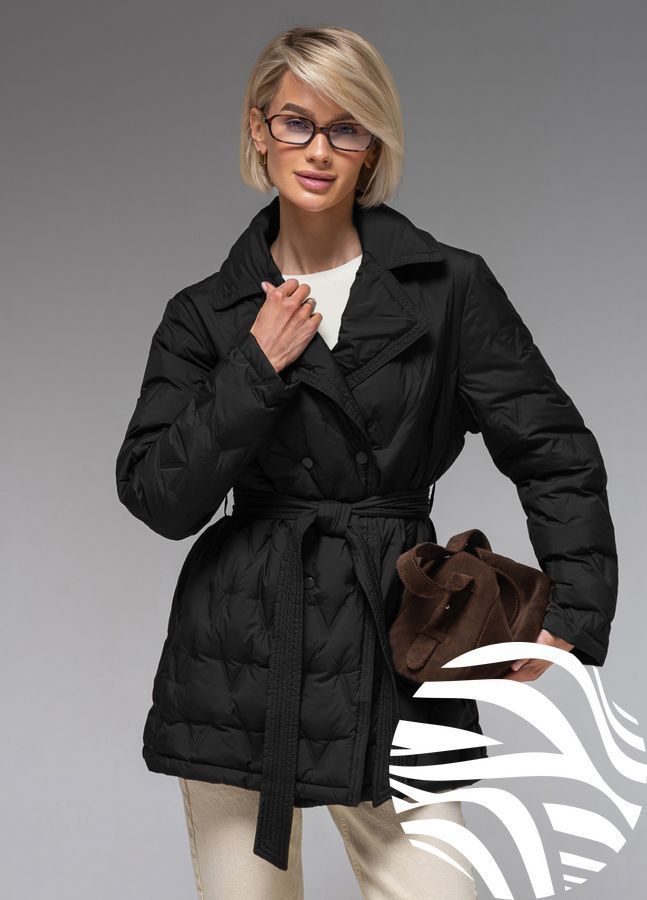 Демісезонна жіноча куртка ультралегка весна-осінь Viva Wear модель 8900, Чорний, M