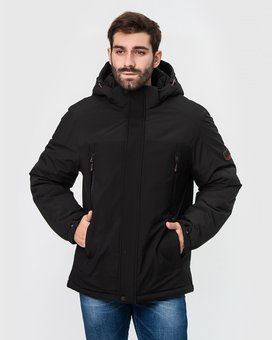 Стильна чоловіча куртка BLACK VINYL модель 23-1713, Чорний, 48