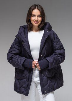 Демісезонна жіноча куртка ультралегка весна-осінь Viva Wear модель 6578, Синій, 3XL
