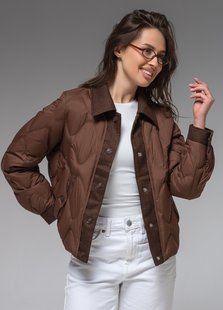 Демісезонна жіноча куртка ультралегка весна-осінь Viva Wear модель 9011, Коричневий, S