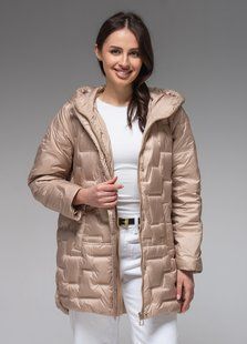 Демісезонна жіноча куртка ультралегка весна-осінь Viva Wear модель 90325, Бежевий, M
