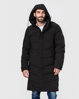 Довге стильне чоловіче пальто ZPJV модель 158, Чорний, 46