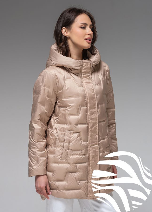 Демісезонна жіноча куртка ультралегка весна-осінь Viva Wear модель 90325, Бежевий, L