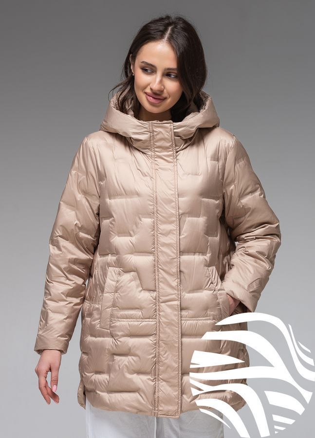 Демісезонна жіноча куртка ультралегка весна-осінь Viva Wear модель 90325, Бежевий, L