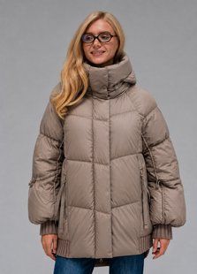 Жіночий зимовий пуховик Viva Wear 3575 &mdash; коротка куртка з капюшоном, біопух DuPont Sorona, до &ndash;25&deg;C, Капучино, XS