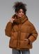 Жіночий зимовий пуховик Oversize з капюшоном і біопухом Viva Wear 056 &ndash; тепла коротка зимова куртка до &ndash;25&deg;C, Коричневий, L