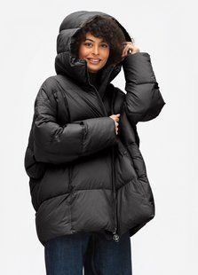 Жіночий зимовий пуховик куртка з капюшоном з натуральним пухом Viva Wear модель 028, Чорний, XS