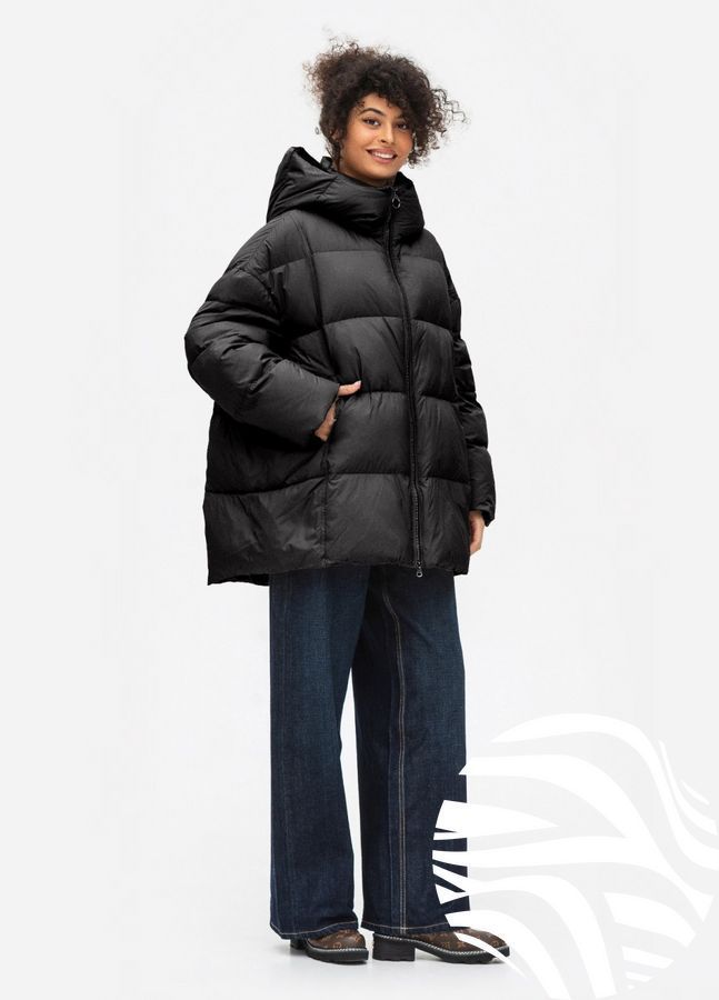 Жіночий зимовий пуховик куртка з капюшоном з натуральним пухом Viva Wear модель 028, Чорний, XS