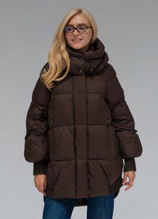 Жіночий зимовий пуховик Viva Wear 3575 &mdash; коротка куртка з капюшоном, біопух DuPont Sorona, до &ndash;25&deg;C, Шоколадний, XS