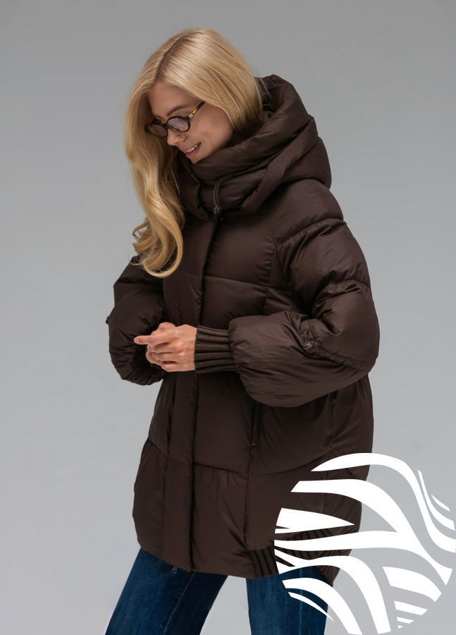 Жіночий зимовий пуховик Viva Wear 3575 &mdash; коротка куртка з капюшоном, біопух DuPont Sorona, до &ndash;25&deg;C, Шоколадний, XS