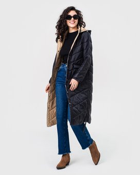 Стьобане пальто Ziai модель 20494, Чорний, 36