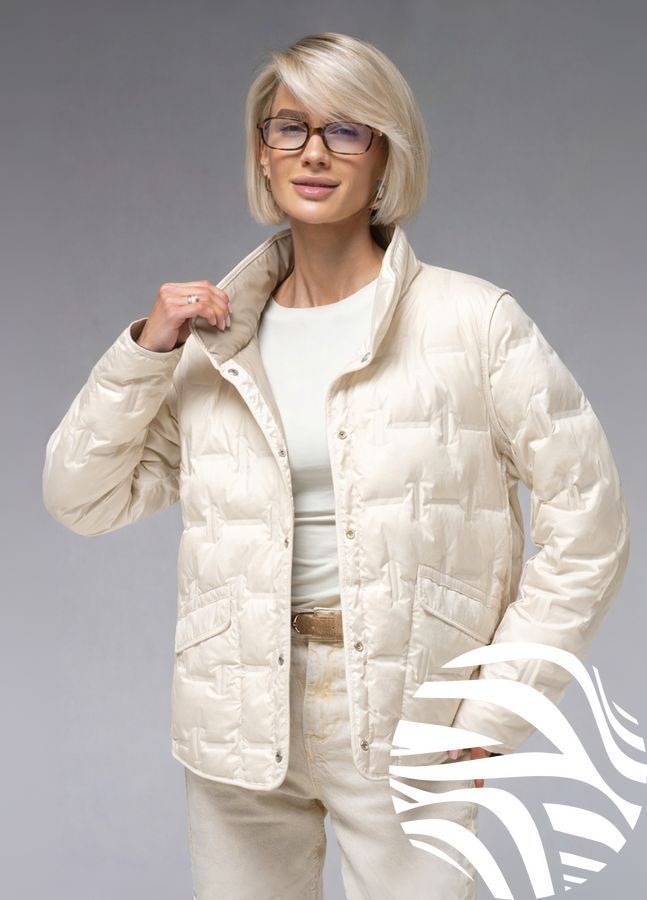 Демісезонна жіноча куртка ультралегка весна-осінь Viva Wear модель 88102, Бежевий, M