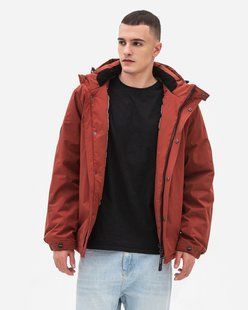 Чоловіча зимова куртка пуховик з капюшоном BLACK VINYL модель 24-2517, Теракотовий, 48