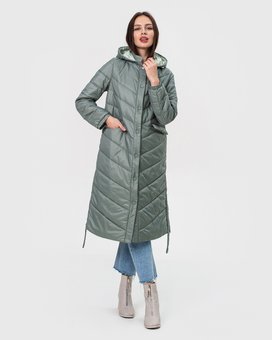 Стьобане пальто Ziai модель 20494, Оливковий, 36