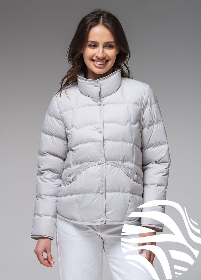 Демісезонна жіноча куртка ультралегка весна-осінь Viva Wear модель 6081, Світло сірий, M
