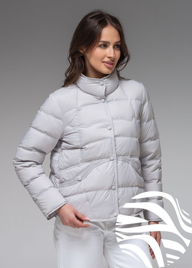 Демісезонна жіноча куртка ультралегка весна-осінь Viva Wear модель 6081, Світло сірий, M