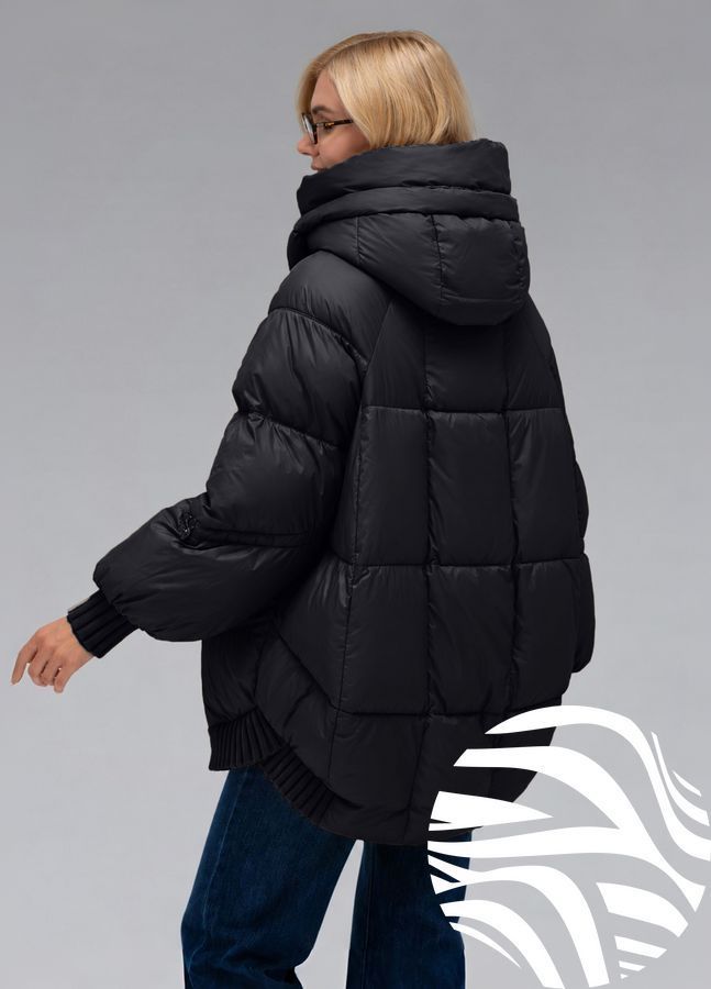 Жіночий зимовий пуховик Viva Wear 3575 &mdash; коротка куртка з капюшоном, біопух DuPont Sorona, до &ndash;25&deg;C, Чорний, XS