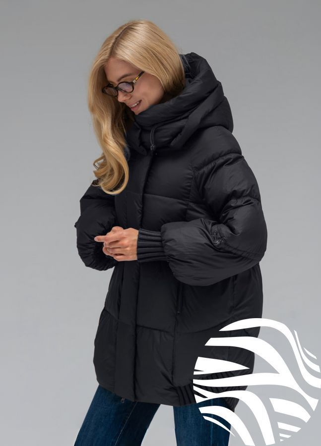 Жіночий зимовий пуховик Viva Wear 3575 &mdash; коротка куртка з капюшоном, біопух DuPont Sorona, до &ndash;25&deg;C, Чорний, XS