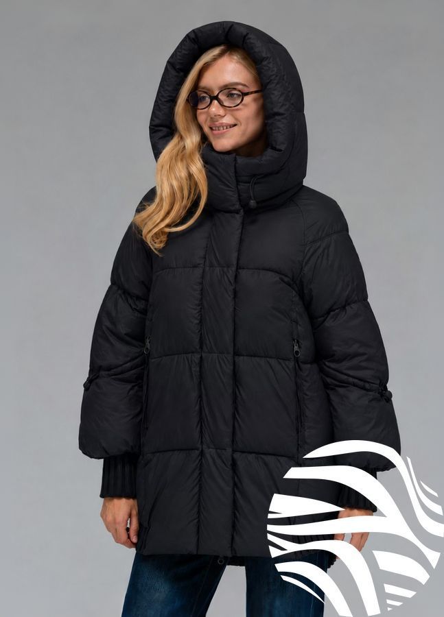 Жіночий зимовий пуховик Viva Wear 3575 &mdash; коротка куртка з капюшоном, біопух DuPont Sorona, до &ndash;25&deg;C, Чорний, XS