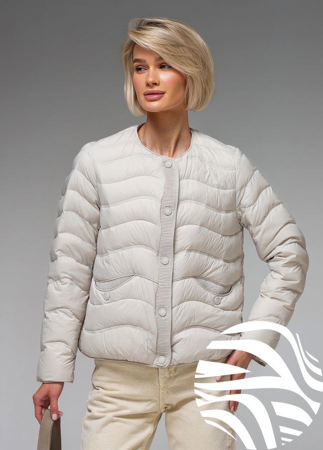 Демісезонна жіноча куртка ультралегка весна-осінь Viva Wear модель 6688, Світло сірий, M