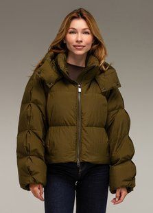 Жіночий зимовий пуховик куртка з капюшоном Yimosis модель 1049, Хакі, S