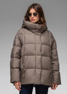 Жіночий зимовий пуховик куртка з капюшоном з натуральним пухом Viva Wear модель A2652, Бежевий, S