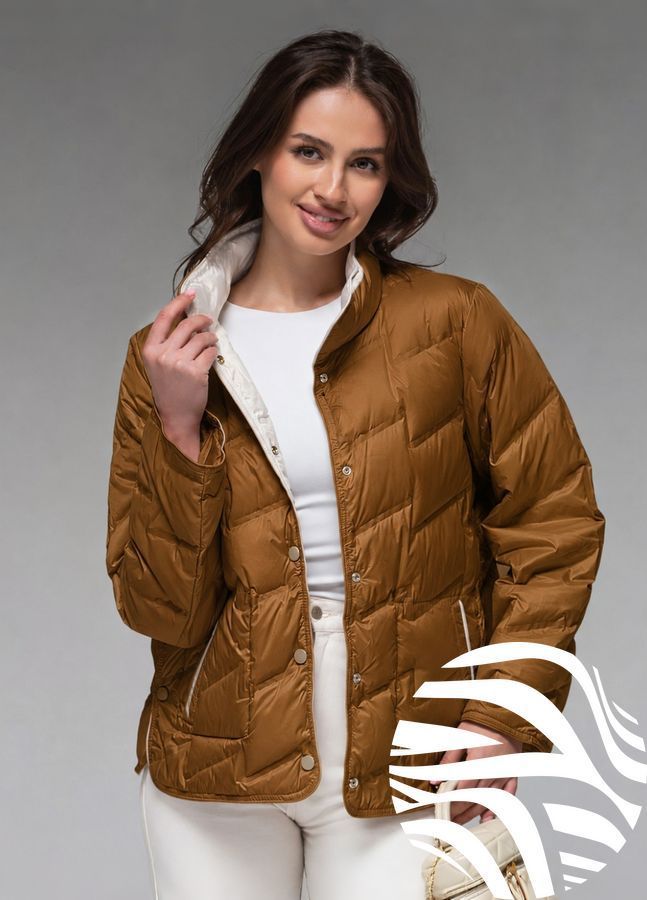 Демісезонна жіноча куртка ультралегка весна-осінь Viva Wear модель 6309, гірчичний, S