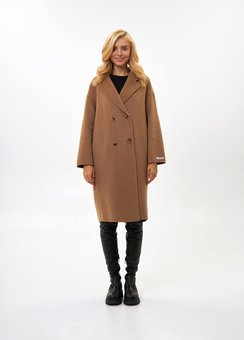 Вовняне пальто Viva модель 2665, Бежевий, One Size