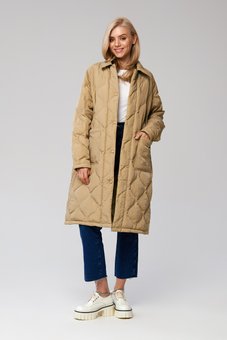 Стьобане пальто Viva модель 889, Бежевий, One Size
